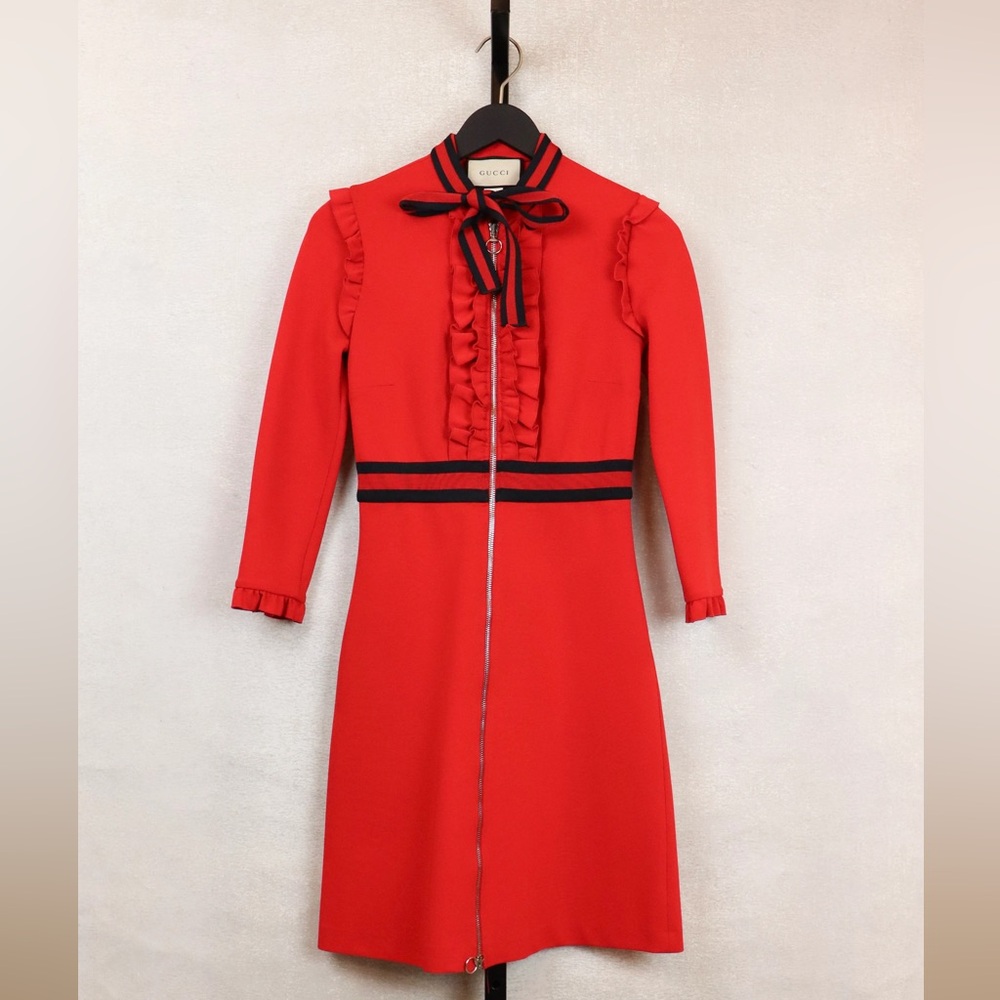 Gucci Red Dress with Black Accents